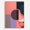 Obraz w ramie 50x70 - Przenikanie przestrzeni czasu - abstrakcja, geometria - rama drewno