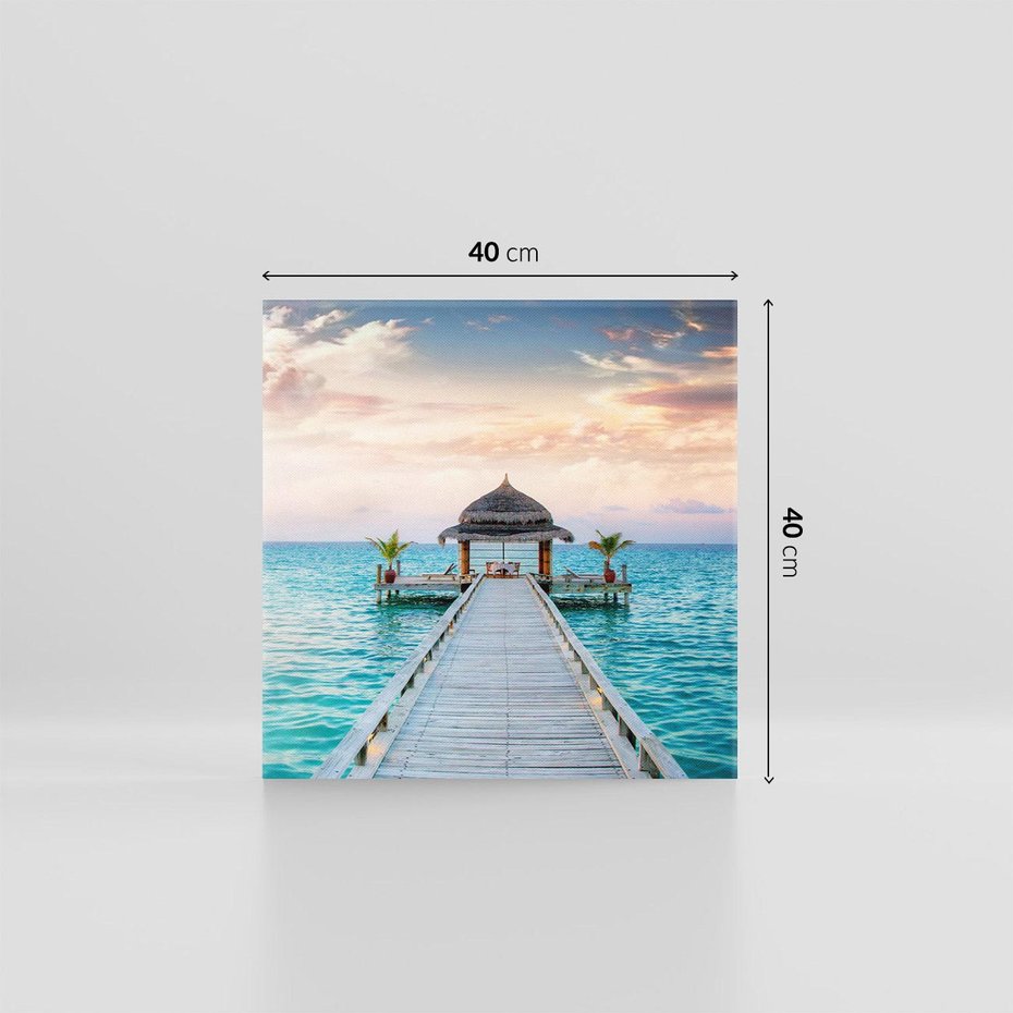 Obraz na płótnie 40x40 - Morski Pomost - morze, pomost
