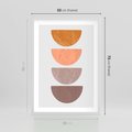 Plakat w ramie 50x70 - Minimalizm i Geometria - minimalistyczny obraz, mid-century styl - rama biała