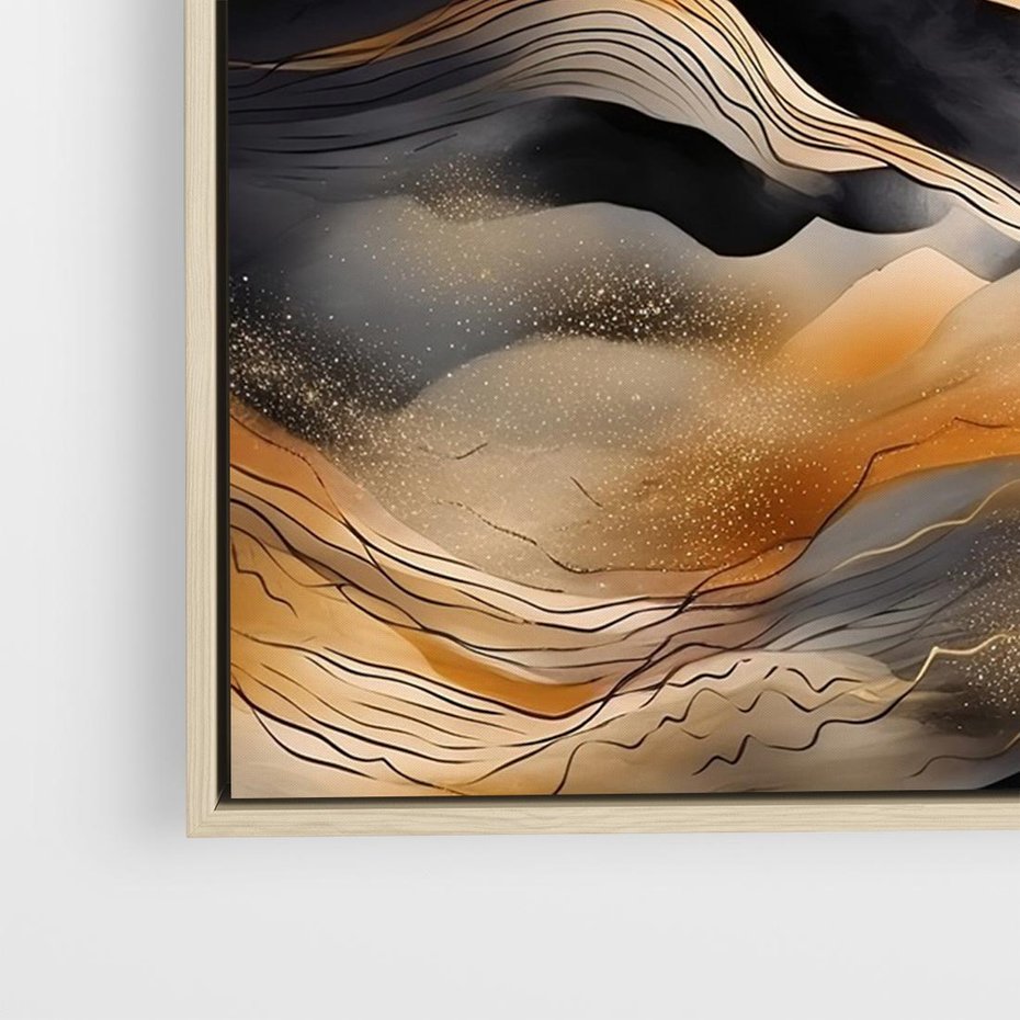 Obraz w ramie 70x50 - Grafika Zachodu - nowoczesna grafika, odcienie pastelowe - rama drewno