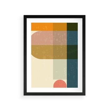 Plakat w ramie 30x40 - Geometryczna Grafika na Plakacie - geometryczna nowoczesna grafika, minimalizm - rama czarna