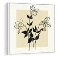 Obraz w ramie 50x50 - Malowane szkicowe tęsknoty - kwiaty, typografia - rama biała