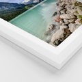 Plakat w ramie 40x50 - Górskie jezioro - spokój i piękno - jezioro, górskie - rama biała