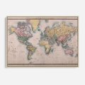 Obraz w ramie 100x70 - Światło Przeszłości - retro mapa świata, mapa - rama drewno