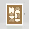 Plakat bez ramy 40x50 - Wewnętrzne Spektrum - geometryczne boho kształty na brązowym, karmelowym tle