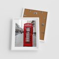Plakat w ramie 40x50 - Londyńska budka w perspektywie - budka, Londyn - rama biała