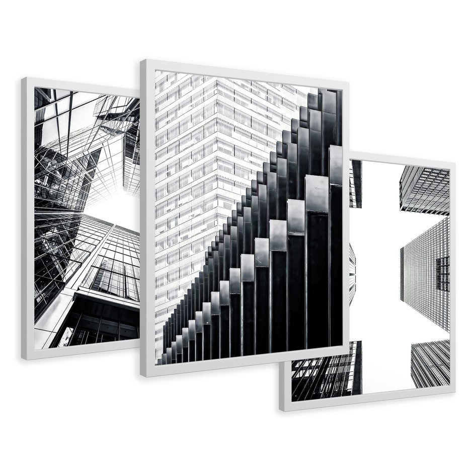 Zestaw obrazy w ramie 30x40 galeria - Wieżowce, Nowy, Jork, miasto - rama biała