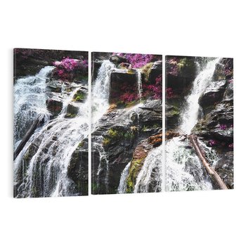 Obraz na płótnie 120x80 - Wodospad wśród majestatycznych gór - wodospad, góry