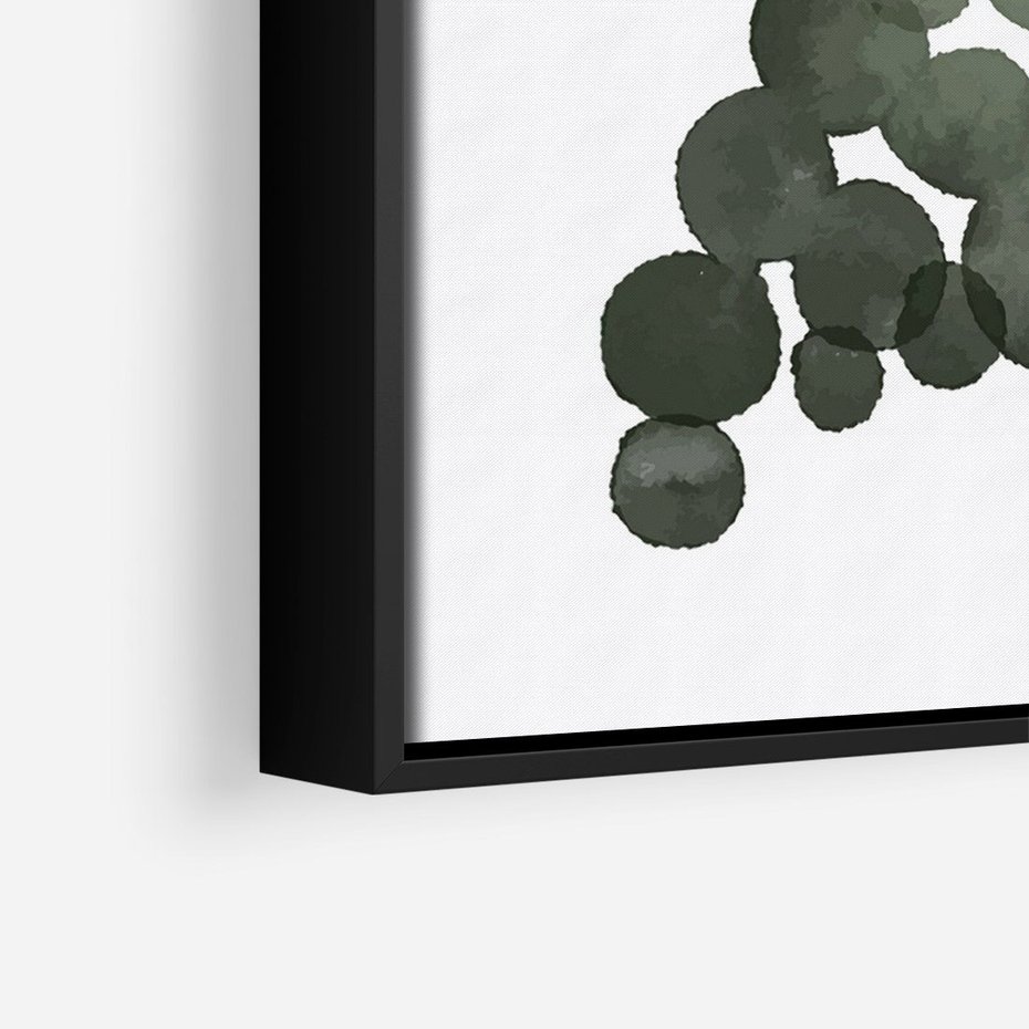 Obraz w ramie 50x70 - Grono Abstrakcji - minimalistyczny plakat, winogrona - rama czarna