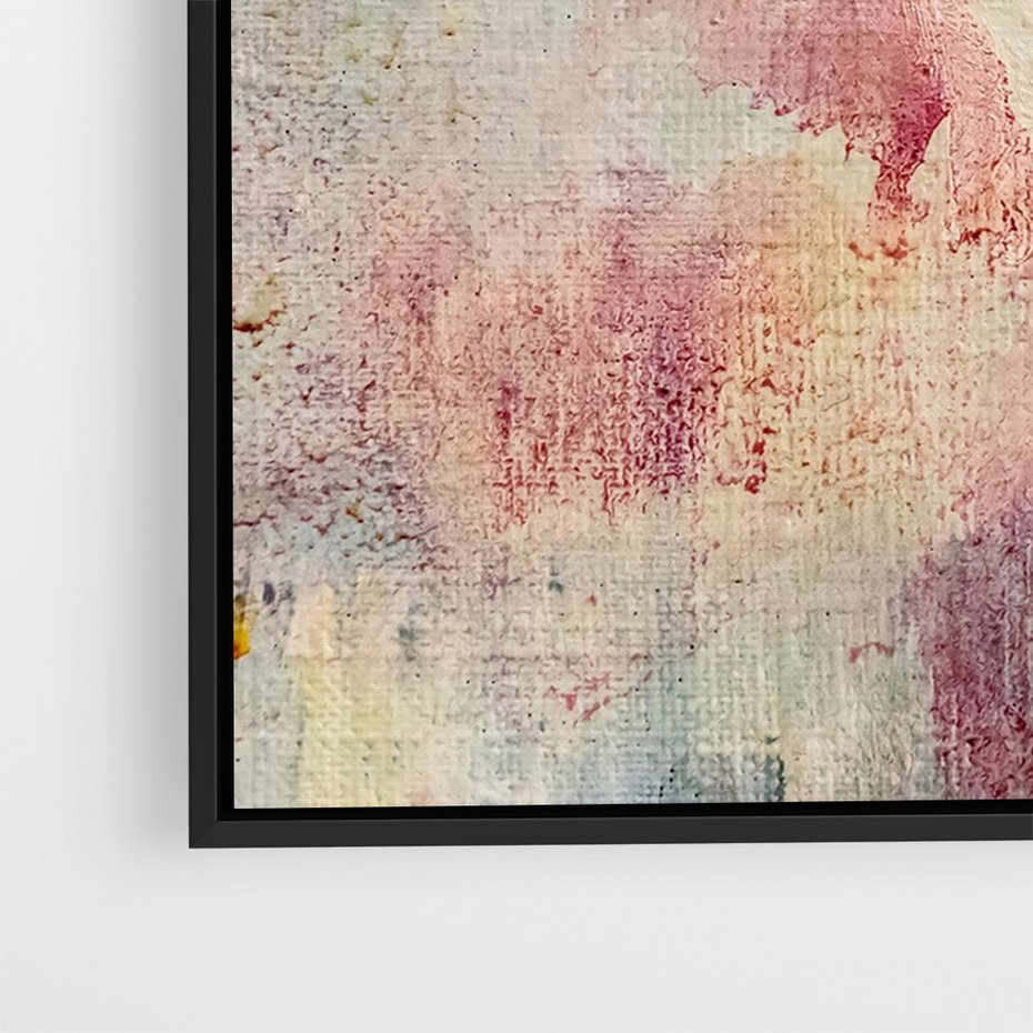 Obraz w ramie 50x70 - Miękka Melodia Pasteli - olejne płótno, pastelowe kolory - rama czarna