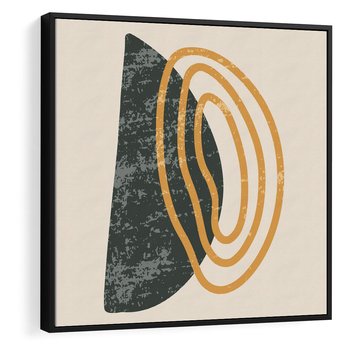 Obraz w ramie 50x50 - Nowoczesne Dialogi Materii - nowoczesny plakat, abstrakcyjne kształty - rama czarna