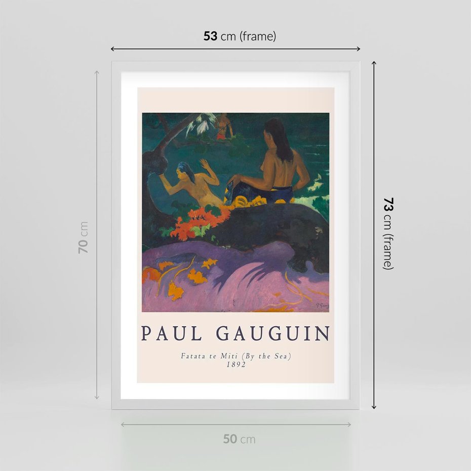 Plakat w ramie 50x70 - Paul Gauguin: Reprodukcja - Paul Gauguin, reprodukcja - rama biała