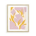 Plakat w ramie 40x50 - Migocące Wibracje - abstrakcyjne kwiaty, pastelowe kolory - rama drewno