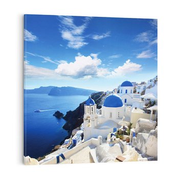 Obraz na płótnie 50x50 - Magiczne Widoki - Santorini, perspektywa