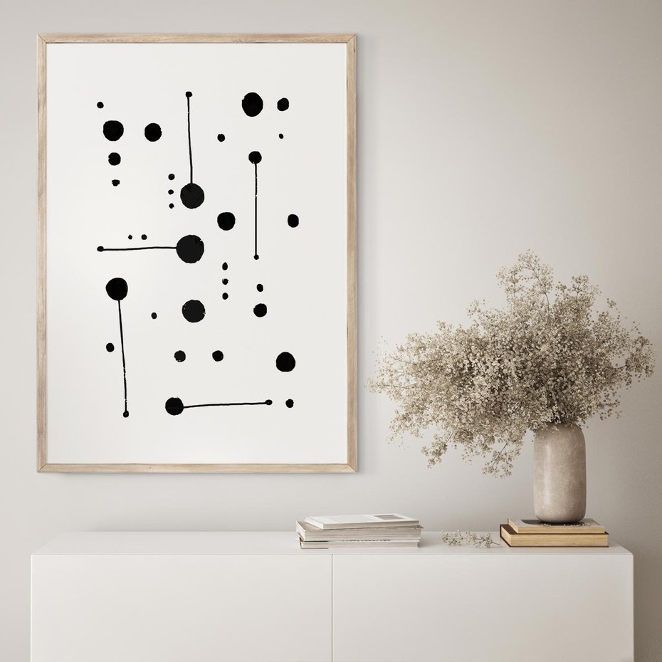 Plakat w ramie 30x40 - Złudne Odbicia - abstrakcja, minimalizm - rama drewno