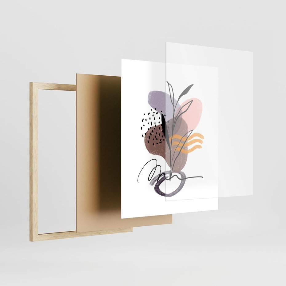 Plakat w ramie 40x50 - Bezgraniczne Impulsy - abstrakcja, sztuka nowoczesna - rama drewno