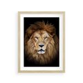 Plakat w ramie 30x40 - Król zwierząt w majestatycznym stylu - lew, król - rama drewno