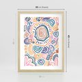 Plakat w ramie 30x40 - Strukturalne Odbicia Boho - kolorowe etniczne wzory, tęczowe żywe kolory - rama drewno