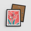 Plakat w ramie 40x50 - Rozkwitające Plamy i Formy - nowoczesny plakat, abstrakcyjne kwiaty - rama czarna