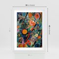 Plakat w ramie 30x40 - Echa Nietuzinkowych Wzorców - abstrakcyjny obraz olejny, jak picasso - rama biała