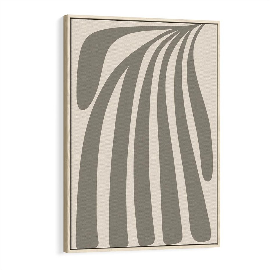 Obraz w ramie 70x100 - Beżowa Delikatność - nowoczesna sztuka, plakat modern - rama drewno