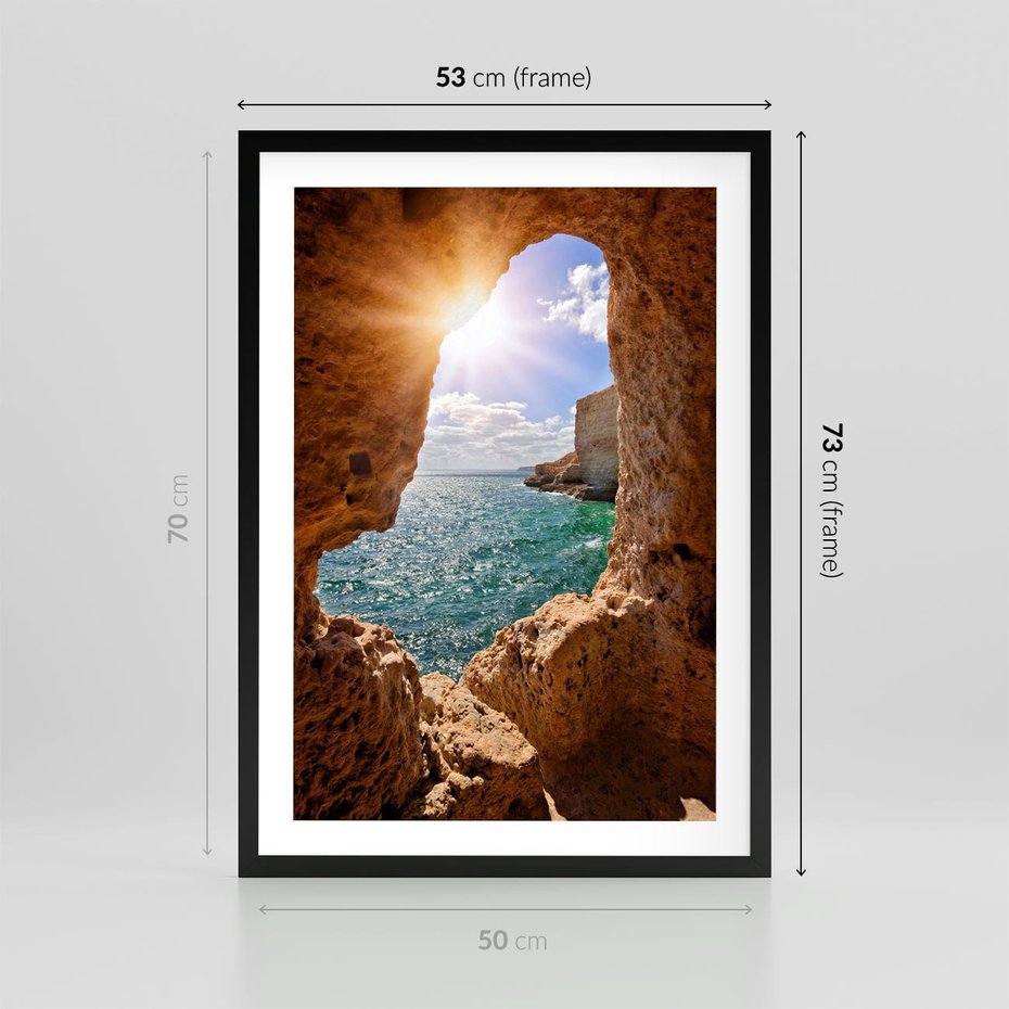 Plakat w ramie 50x70 - Potęga Natury - morze, klify - rama czarna
