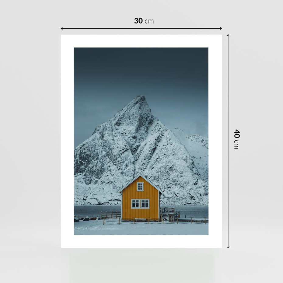 Plakat bez ramy 30x40 - Urok Norweskich Domków - Skandynawia, Norwegia