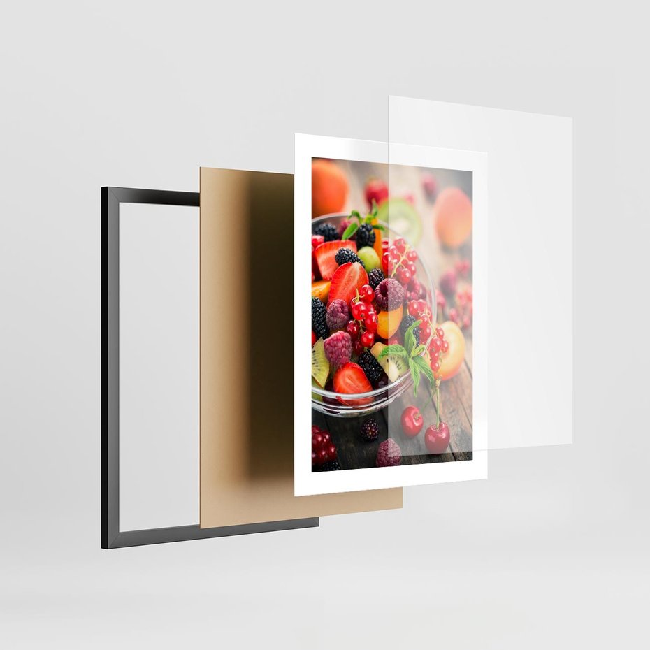 Plakat w ramie 30x40 - Smakowite Porywy - owoce, jedzenie - rama czarna
