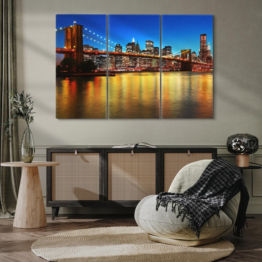 Obraz na płótnie 120x80 - Symbol nowojorskiego krajobrazu: most Brooklyn - most, NY