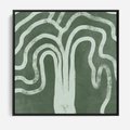 Obraz w ramie 50x50 - Inspirujące Zawiłości Zieleni - abstrakcyjny kształt, zielony plakat - rama czarna