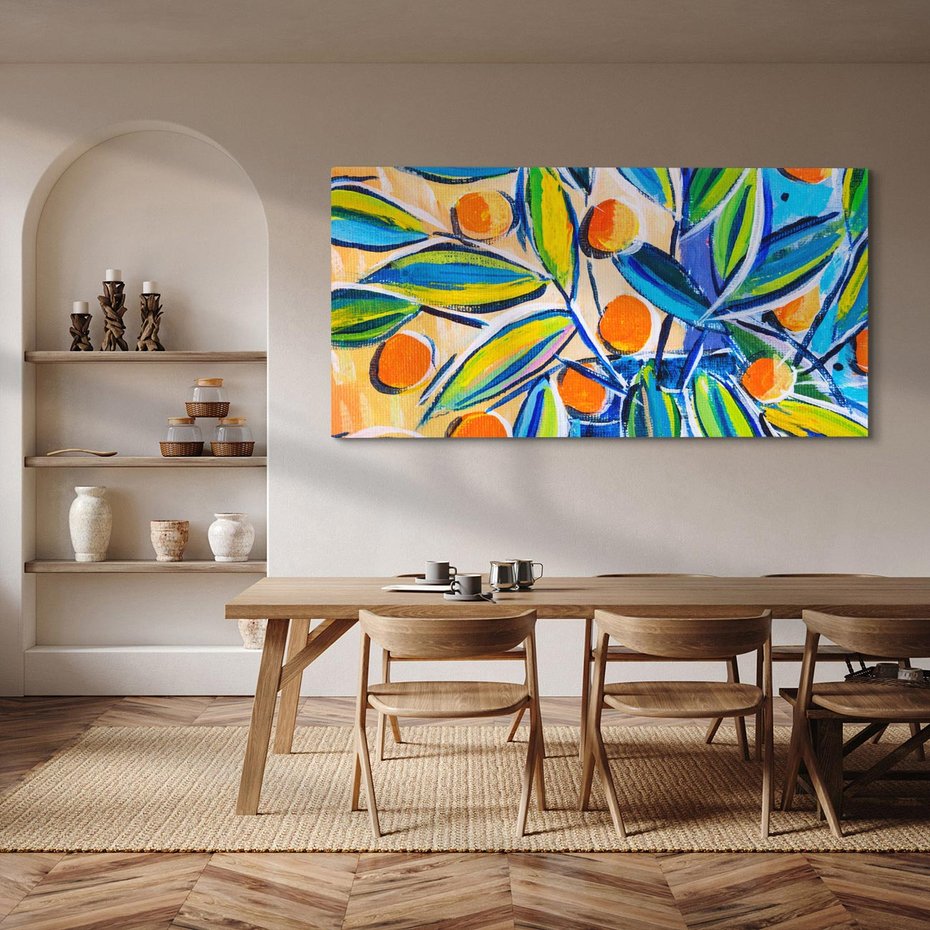 Obraz na płótnie 120x60 - Cytrusowa Abstrakcja - abstrakcja, owoce cytrusowe