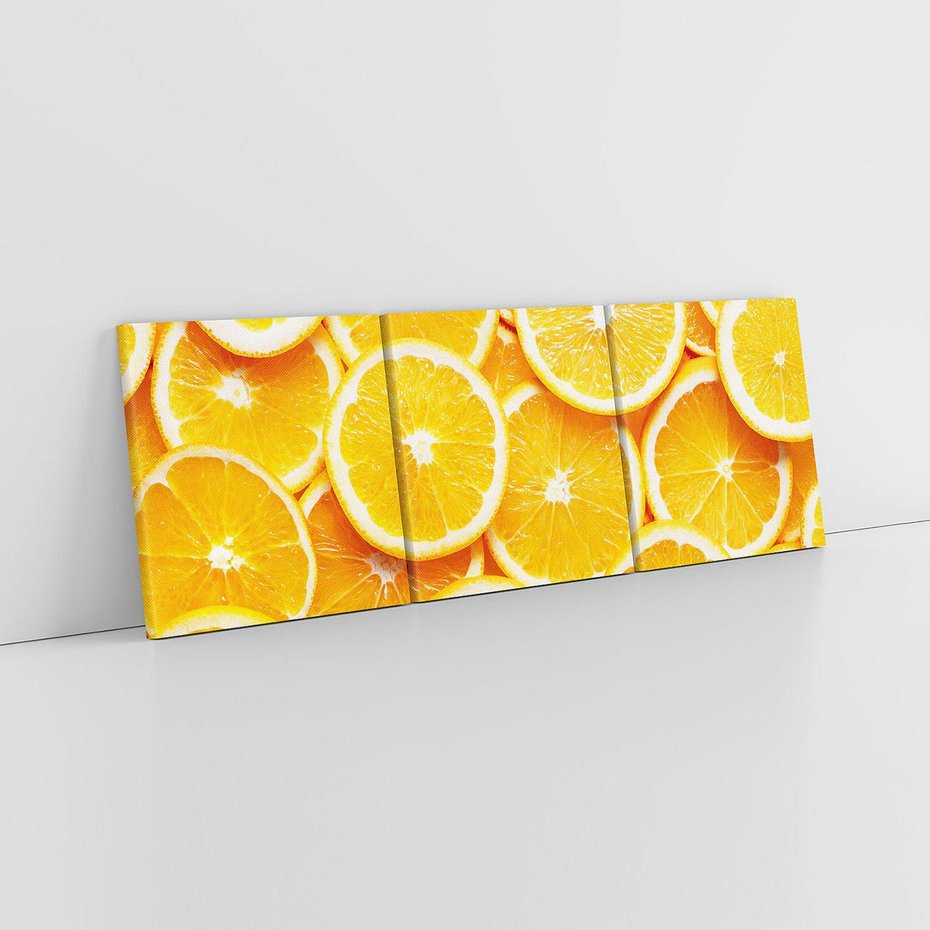 Obraz na płótnie 120x40 - Wyrazista moc pomarańczy - pomarańcze, owoce