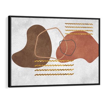 Obraz w ramie 70x50 - Odbicie światła serca - abstrakcyjne rozlane plamy, boho styl - rama czarna