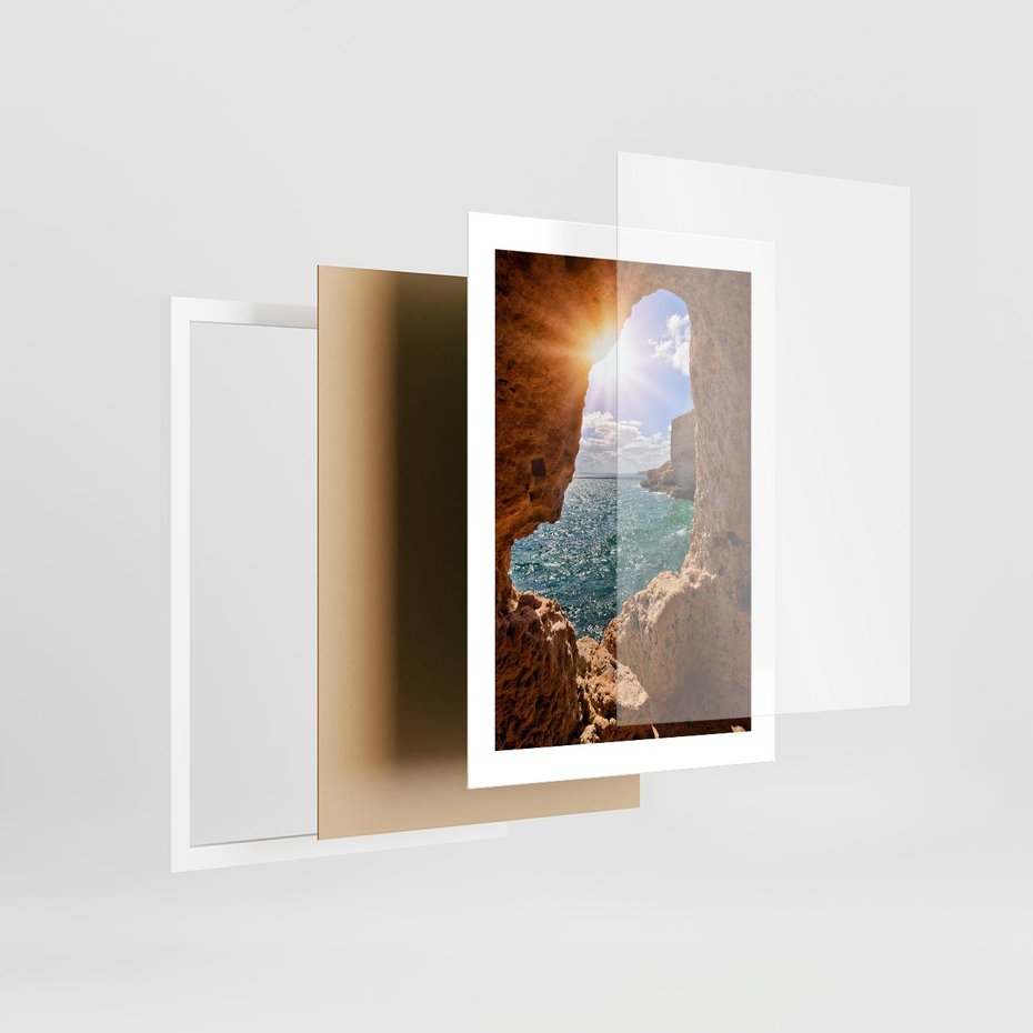 Plakat w ramie 30x40 - Potęga Natury - morze, klify - rama biała