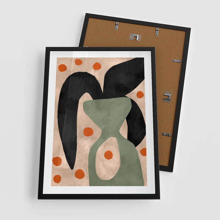 Plakat w ramie 50x70 - Impresje Boho - abstrakcyjny obraz, plakat - rama czarna