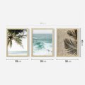 Zestaw obrazy w ramie 30x40 galeria - Plaża, palmy, lato, wakacje - rama drewno
