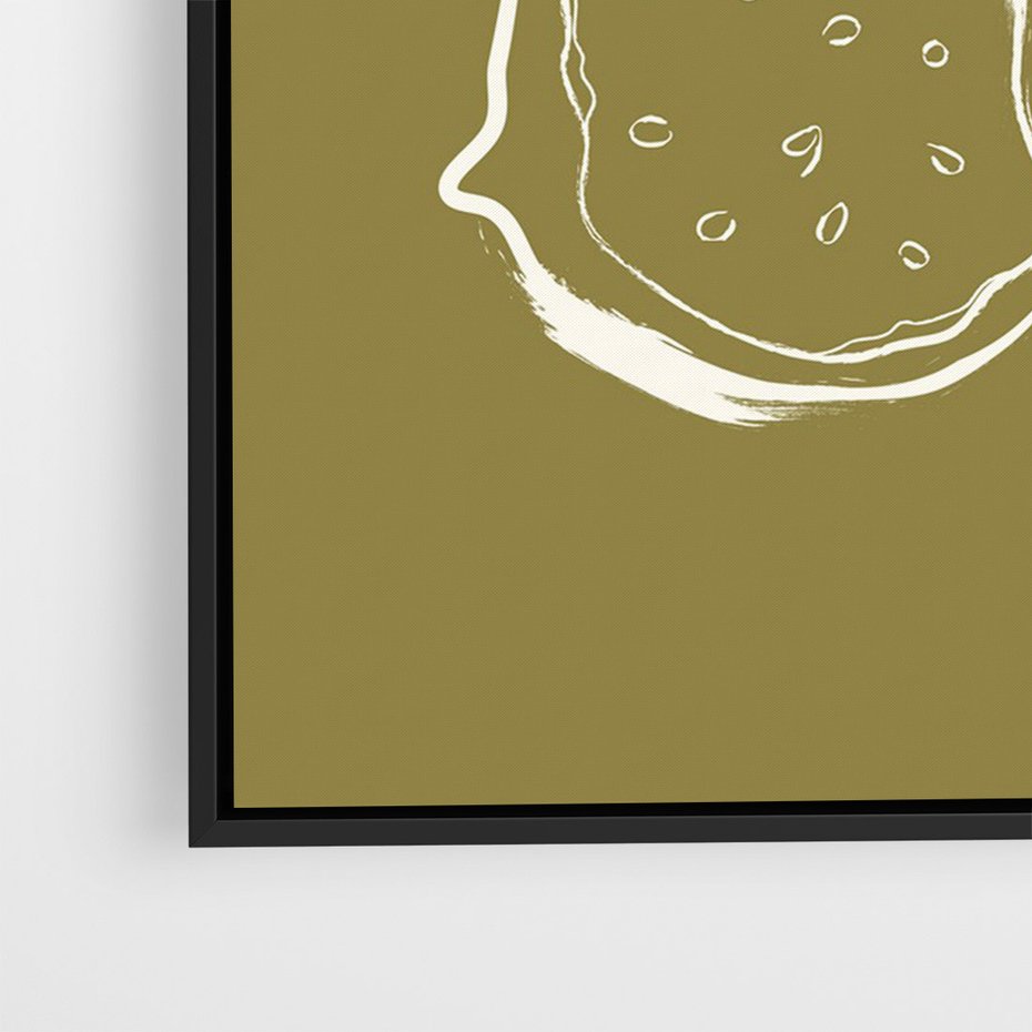 Obraz w ramie 50x70 - Podróżne Barwy - figi, minimalistyczny styl - rama czarna