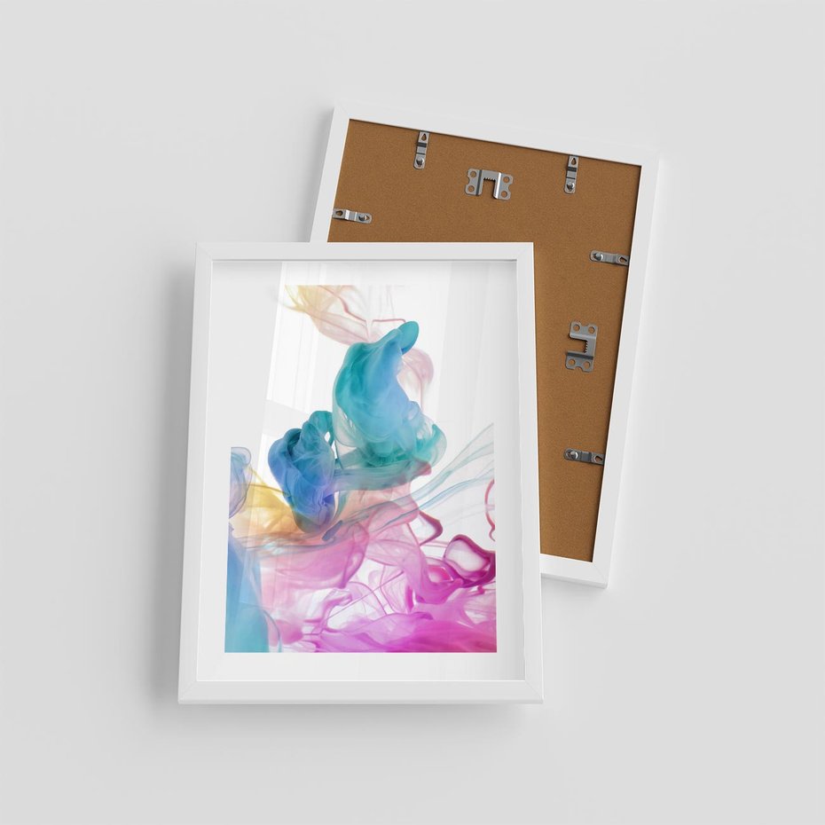 Plakat w ramie 30x40 - Abstrakcyjne Pastelowe Piękno - abstrakcja, pastelowe - rama biała