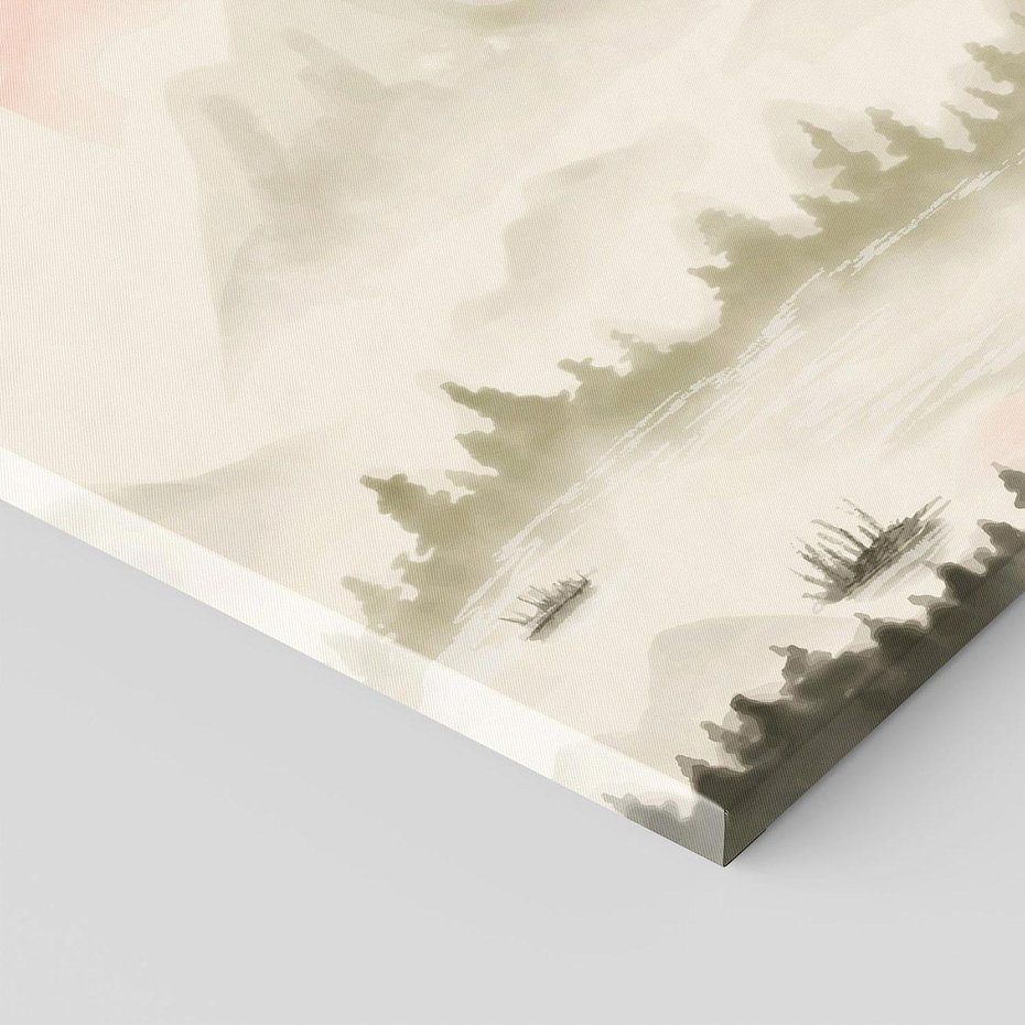 Obraz na płótnie 60x60 - Przyroda Japonii - japońska akwarela, góry