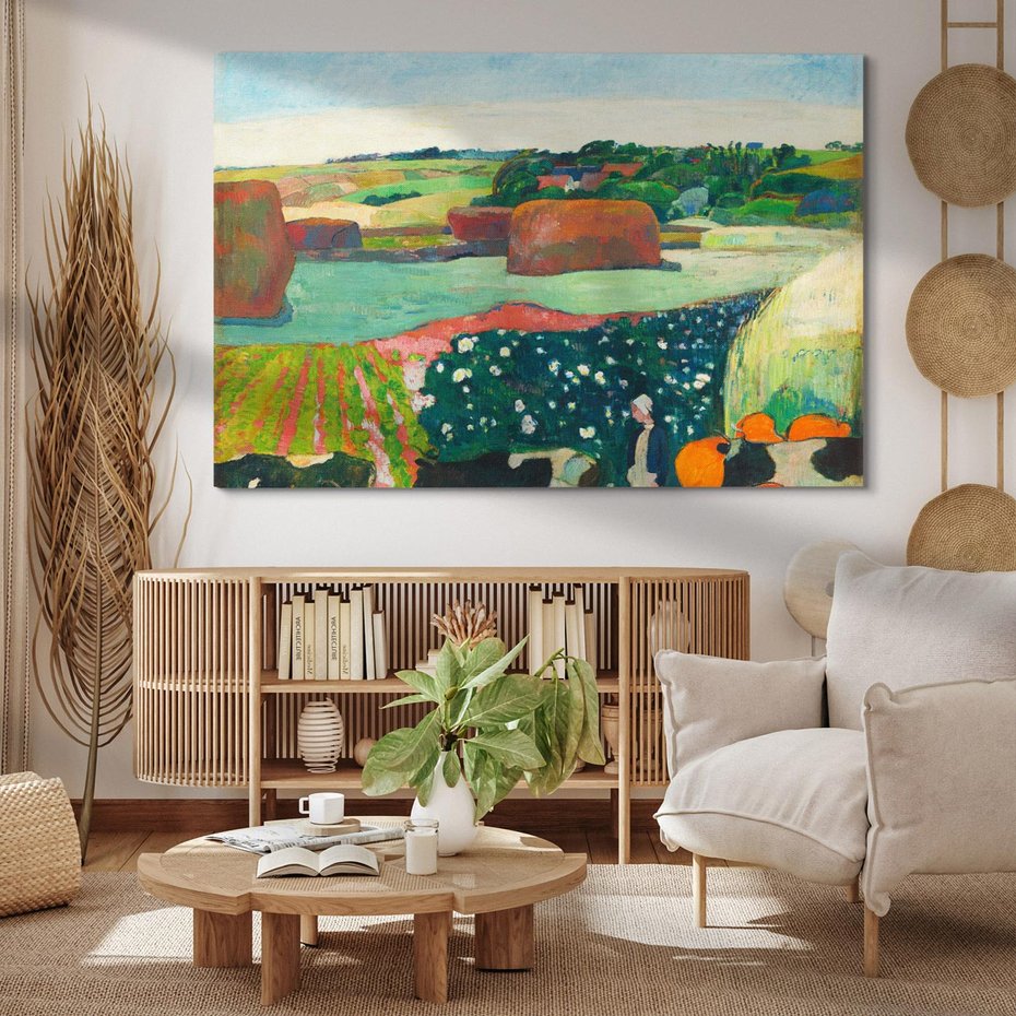 Obraz na płótnie 70x50 - Haystacks in Brittany 1890, Paul Gauguin - Reprodukcja - reprodukcja, obraz na płótnie