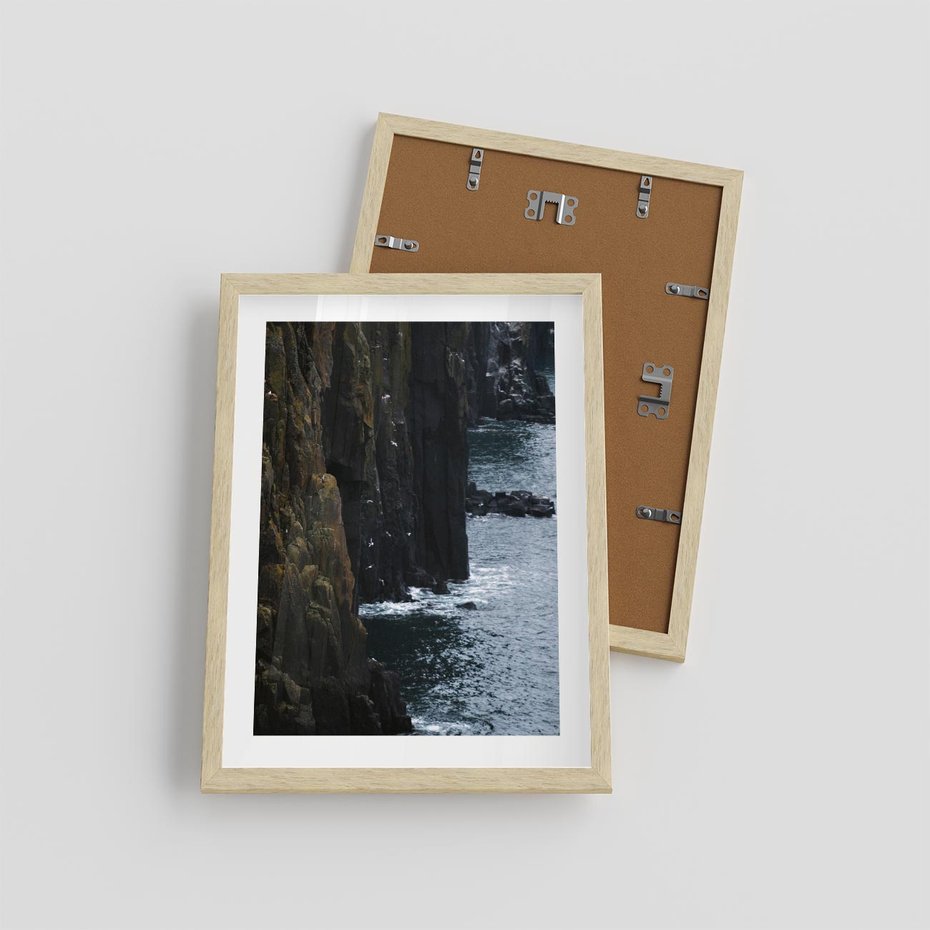 Plakat w ramie 30x40 - Piękno norweskich krajobrazów - fiordy, morze - rama drewno