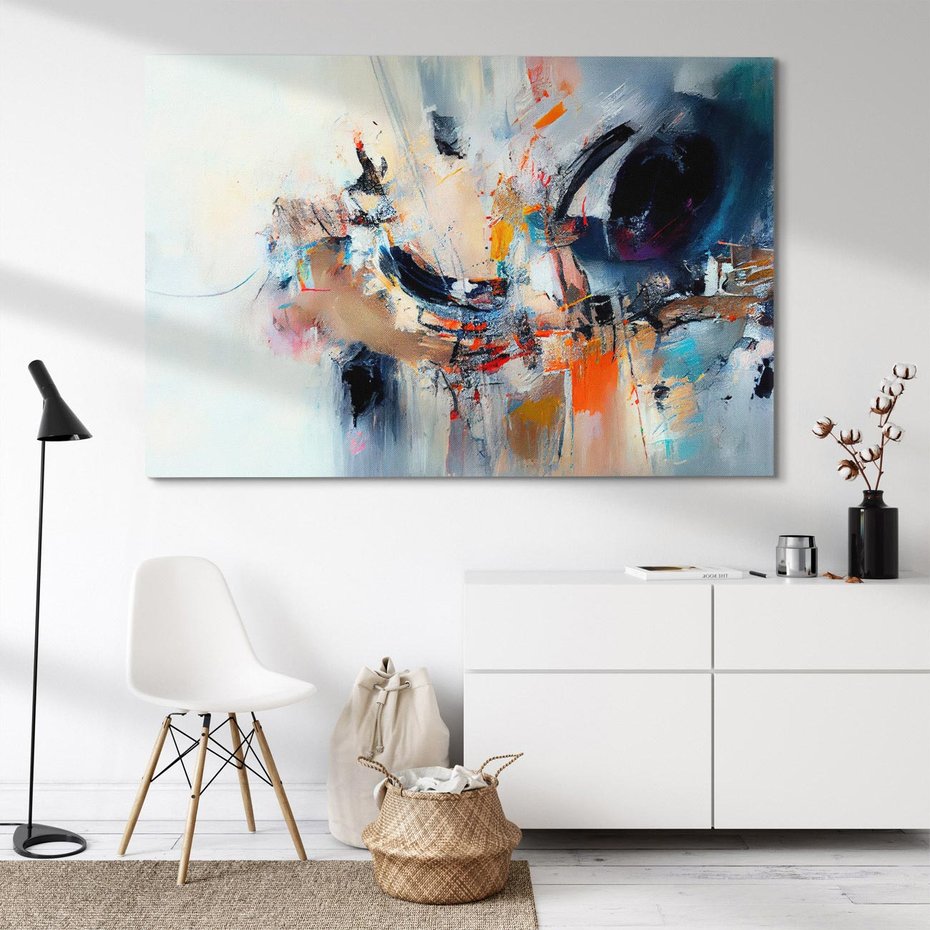 Obraz na płótnie 120x80 - Kontrapunkty zatajonych uczuć - dynamiczna abstrakcja, bałagan na płótnie
