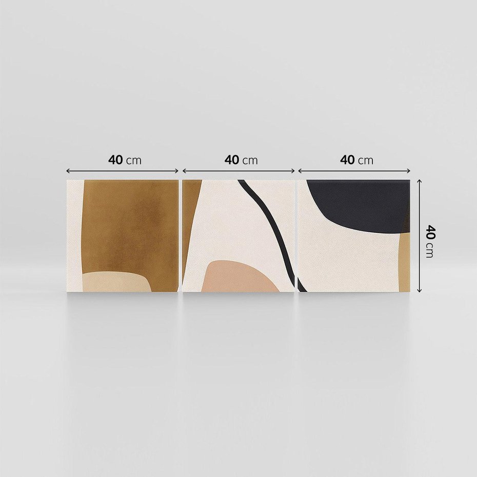 Obraz na płótnie 120x40 - Harmonia chaosu i porządku - abstrakcyjne kształty, kolory beżu i brązu