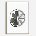 Obraz w ramie 50x70 - Cytrynowe Echo - minimalistyczny plakat, cytryna - rama drewno