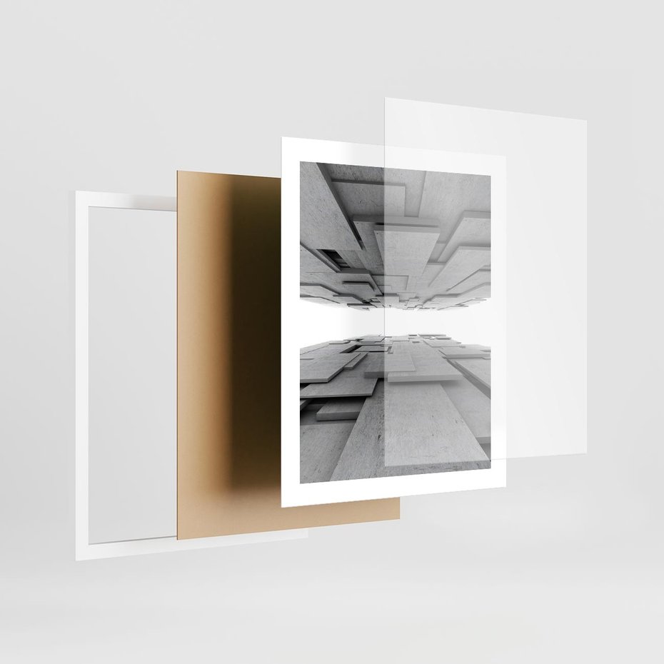 Plakat w ramie 40x50 - Architektura 3D - architektura, 3D - rama biała