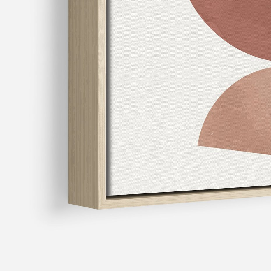 Obraz w ramie 80x120 - Abstrakcyjne Widzenia - abstrakcyjne geometryczne kształty, odcienie brązu i beżu - rama drewno