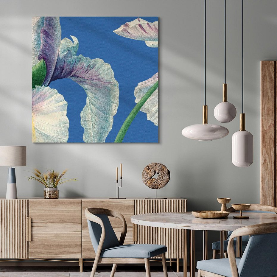 Obraz na płótnie 80x80 - Rapsodia malarskich gestów - wielkie kwiaty, zbliżenie