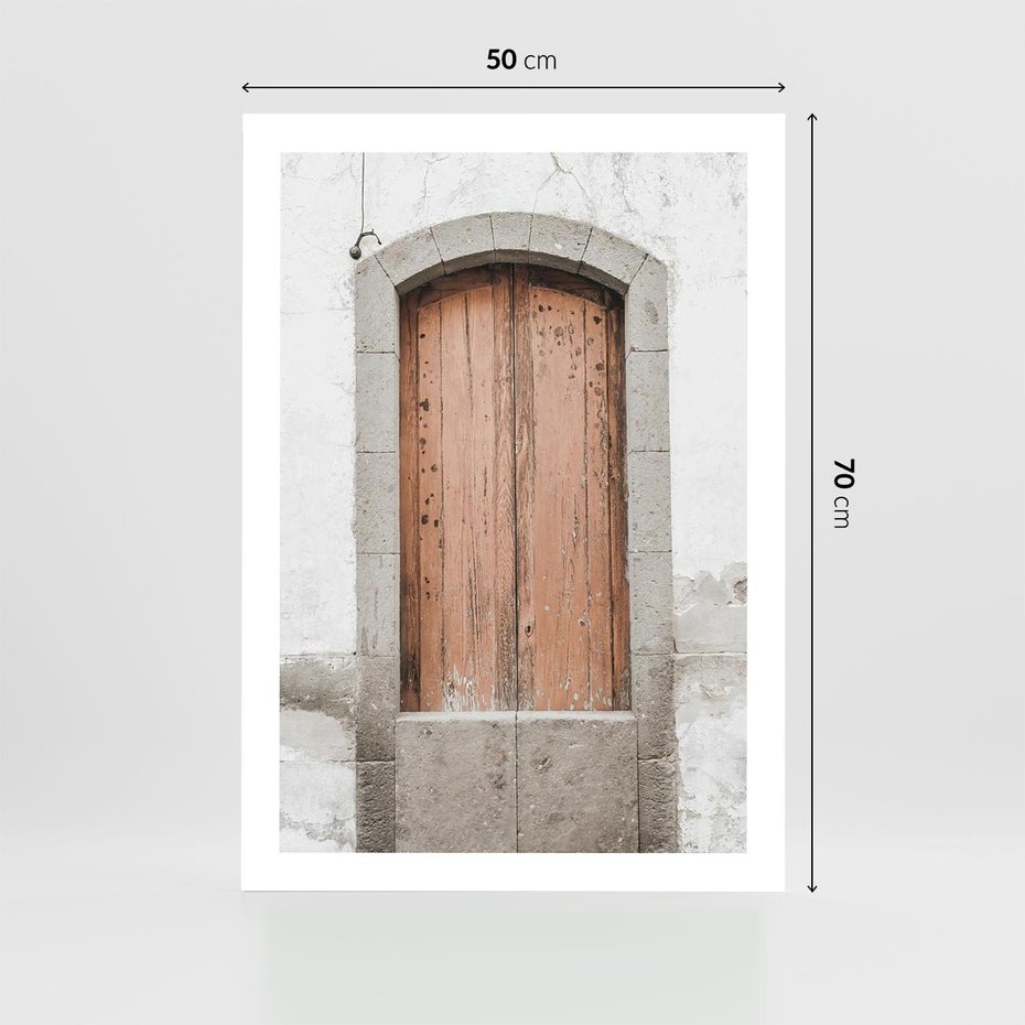 Plakat bez ramy 50x70 - Śródziemnomorskie Drzwi Czasu - fotografia starych drzwi, śródziemnomorska architektura