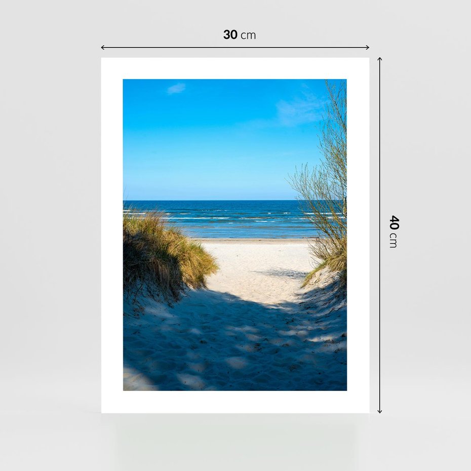 Plakat bez ramy 30x40 - Spokój nad brzegiem morza - plaża, morze