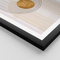 Plakat w ramie 50x70 - Złota Geometria - styl modern, złoto - rama czarna